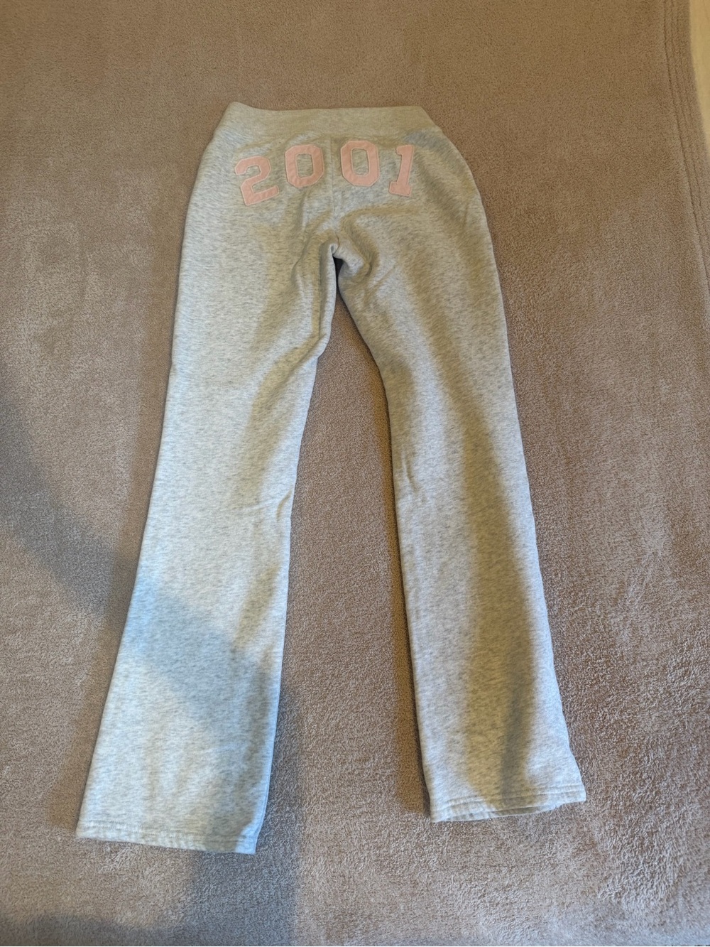 Hollister Gray Sweatpants with Pink '2001' Back Detail